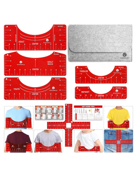 Guía de Regla para Camisetas L.S. Lingua - Alineación Vinilo Guía de Regla para Camisetas L.S. Lingua - Alineación Vinilo