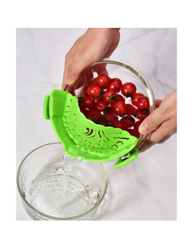Colador de Pasta Ajustable SUNWUKIN Verde Silicona 21cm