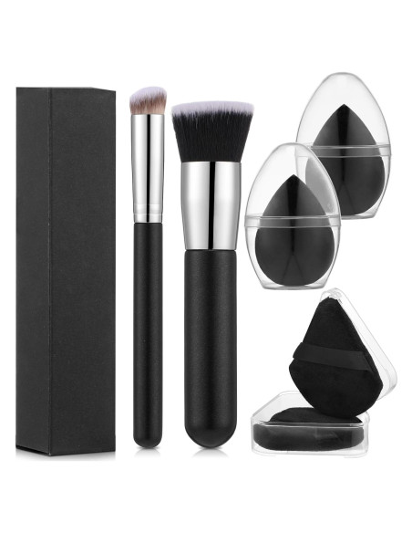 Set de Brochas de Maquillaje ProSuites - 6 Piezas, Negro Set de Brochas de Maquillaje ProSuites - 6 Piezas, Negro