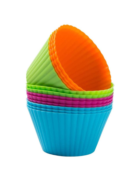 Tazas de Silicona Jumbo Webake para Muffin 12 Piezas 8.9 cm Tazas de Silicona Jumbo Webake para Muffin 12 Piezas 8.9 cm