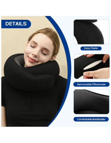 Almohada de Cuello Ergonómica Badink JZ de Espuma de Memoria - Negro