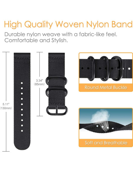 Banda de Nylon Fintie para Samsung Galaxy Watch 3 45mm Banda de Nylon Fintie para Samsung Galaxy Watch 3 45mm