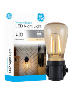 Luz Nocturna LED Vintage GE con Sensor Crepúsculo, 14 Lúmenes