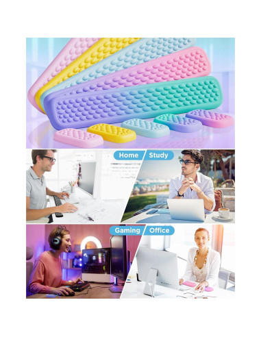 Reposamuñecas Ergonómico Lekvey TU026 - Espuma de Memoria y Cuero PU Negro