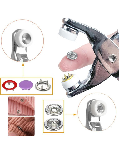 Kit de Botones a Presión GTAAOY 800 Piezas 10 Colores 9.5mm