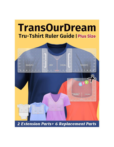 Kit de Reglas para Camisetas TransOurDream 8 Piezas 25.4x20.3 cm