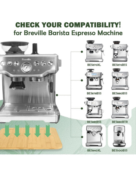Deslizador de Bambú para Máquina de Espresso Breville 870/878 Deslizador de Bambú para Máquina de Espresso Breville 870/878