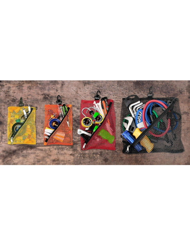 Conjunto de 4 Bolsas de Malla con Cremallera Vaultz - Organizador