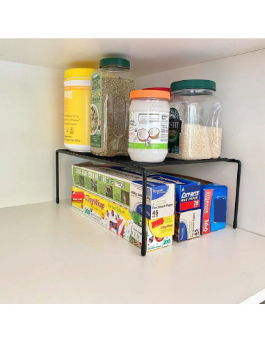 Organizador de Estante de Alambre Evelots - Juego de 4 - Negro