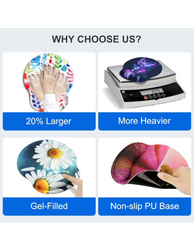 Alfombrilla de Ratón Ergonómica Wiabsi con Reposamuñecas de Gel