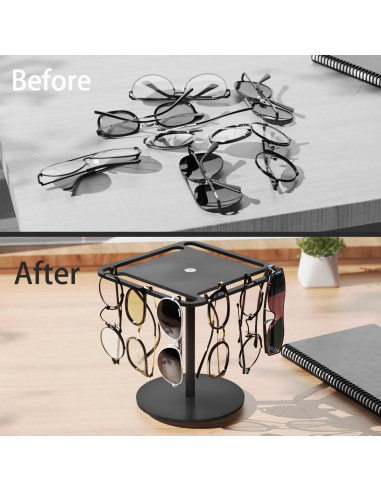 Soporte Giratorio de Acrílico LoengMax para Gafas - Negro