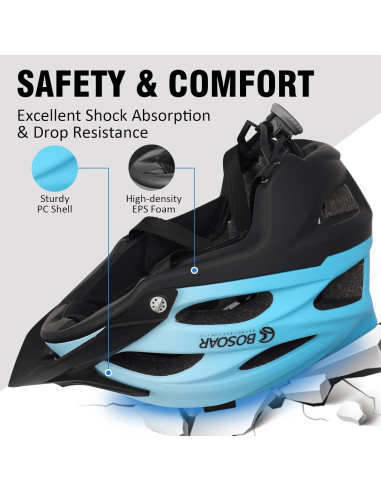 Casco de Bicicleta Bosoar GH-17 Ajustable 55-61 cm Degradado Azul