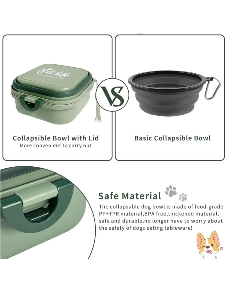 Cuenco Plegable para Perros Cermug 2 en 1 Verde - Agua y Comida Cuenco Plegable para Perros Cermug 2 en 1 Verde - Agua y Comida