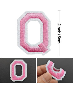 Parche de Letras Planchar ZESION 52 Pcs Rosa 3.81x3.30 cm 2