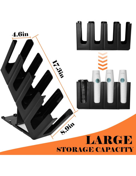Dispensador de Tazas Desechables Riiriou 2 Paquetes 4 Compartimentos Dispensador de Tazas Desechables Riiriou 2 Paquetes 4 Compartimentos