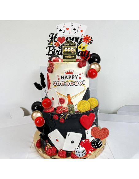 35 PCS Decoraciones para Pasteles de Casino DRWATE - Fichas y Dados 35 PCS Decoraciones para Pasteles de Casino DRWATE - Fichas y Dados