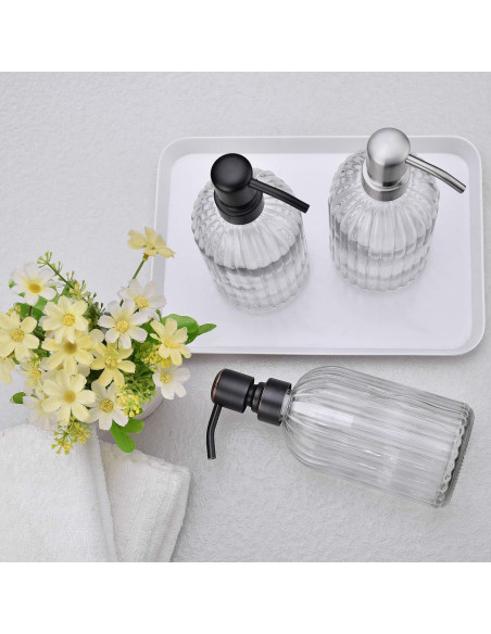 Dispensador de Jabón de Vidrio Leetcp 480ml 2 Paquetes Dispensador de Jabón de Vidrio Leetcp 480ml 2 Paquetes