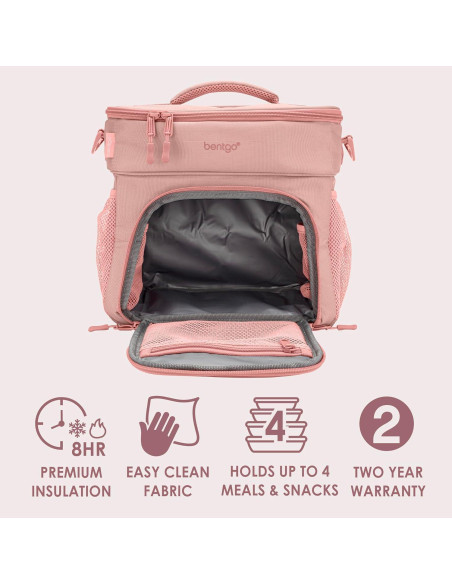 Bolsa Térmica Multicomida Deluxe Bentgo Rosa Pálido 21.3L Bolsa Térmica Multicomida Deluxe Bentgo Rosa Pálido 21.3L