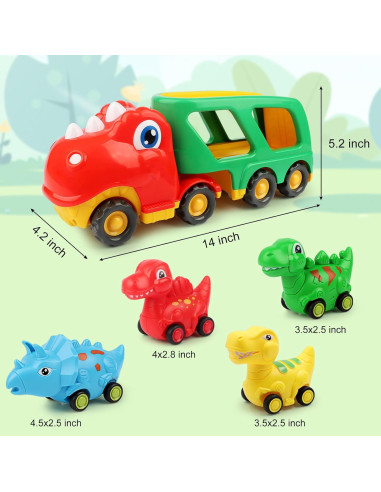 Camión Transportador de Dinosaurios Nicmore 5 en 1 para Niños