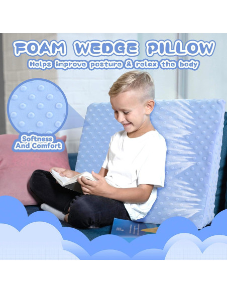 Cojín en Cuña BlissfulAbode Azul para Niños - Espuma Viscoelástica Cojín en Cuña BlissfulAbode Azul para Niños - Espuma Viscoelástica