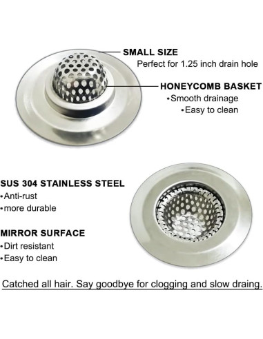 Coladores de Fregadero Seatery 1.25" Acero Inoxidable 2PCS