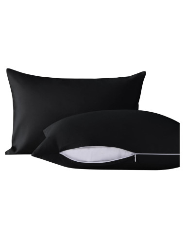 Almohadas NTBAY 33x46 cm Microfibra Suave Pack 2 Negro