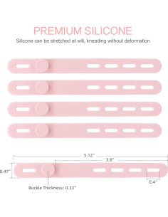 24 Correas de Cable de Silicona Donruby Rosa Ajustables 2