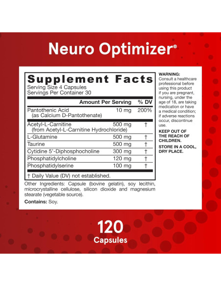 Suplemento Jarrow Formulas Neuro Optimizer 120 Cápsulas Suplemento Jarrow Formulas Neuro Optimizer 120 Cápsulas