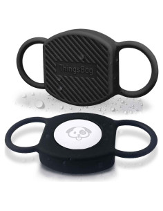 Soporte para Collar de Perro ThingsBag - 2 Fundas Silicona Negra