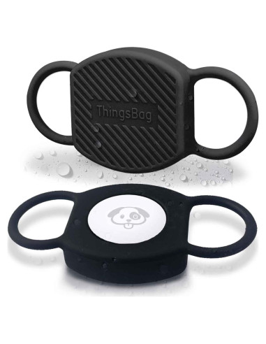 Soporte para Collar de Perro ThingsBag - 2 Fundas Silicona Negra