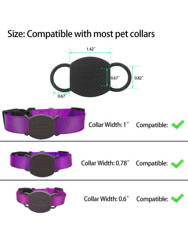 Soporte para Collar de Perro ThingsBag - 2 Fundas Silicona Negra
