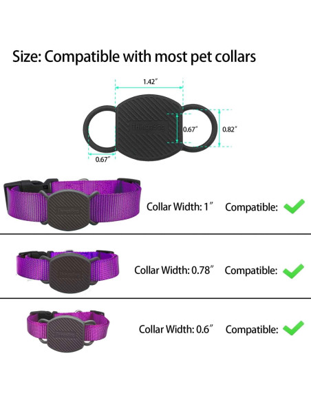 Soporte para Collar de Perro ThingsBag - 2 Fundas Silicona Negra Soporte para Collar de Perro ThingsBag - 2 Fundas Silicona Negra