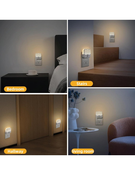 Dawnrise 3 Luces Nocturnas Enchufables con Sensor de Movimiento 3000K Dawnrise 3 Luces Nocturnas Enchufables con Sensor de Movimiento 3000K