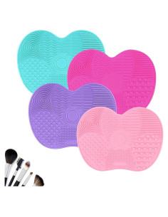 4 Almohadillas de Limpieza de Brochas de Maquillaje Silicona