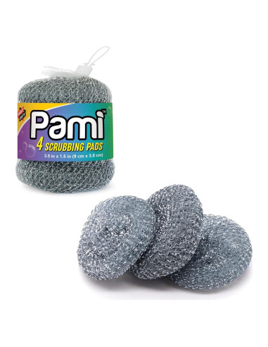 Esponjas de Acero Inoxidable PAMI - Paquete de 4 Almohadillas