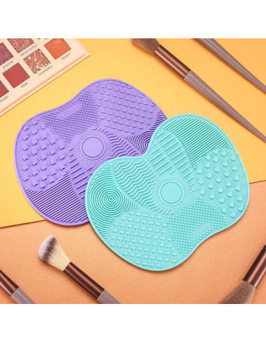 4 Almohadillas de Limpieza de Brochas de Maquillaje Silicona
