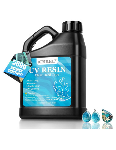 KISREL Resina UV 500g Kit Duro Cristal Claro para Joyería