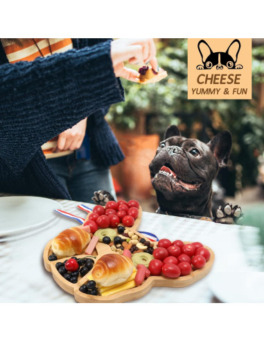 Tabla de Queso A AIFAMY Bulldog Francés 30.48 cm Bambú