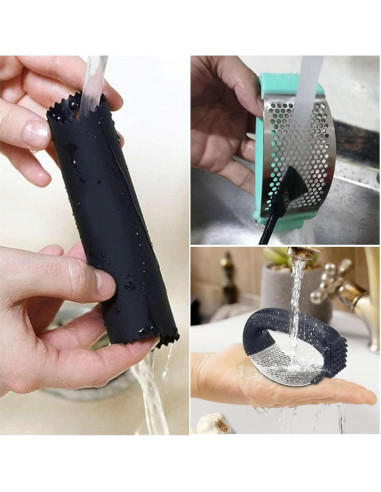 Prensa de Ajo 3 en 1 Leixterich Acero Inoxidable con Pelador