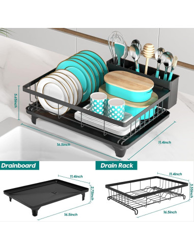 Estante para Secar Platos MERRYBOX 42x29 cm Antióxido Negro
