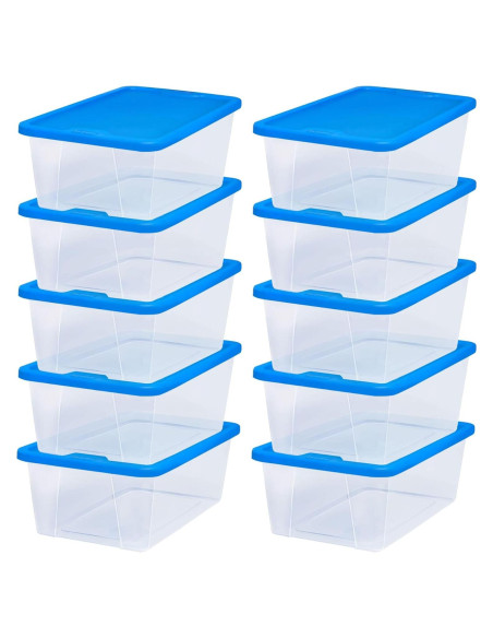 HOMZ Organizadores de Almacenamiento Plástico 10 Piezas 6QT Azul HOMZ Organizadores de Almacenamiento Plástico 10 Piezas 6QT Azul