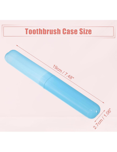 Estuche de Viaje para Cepillo de Dientes VOCOSTE - 2 Pcs, Plástico, Azul, 19x2.7cm