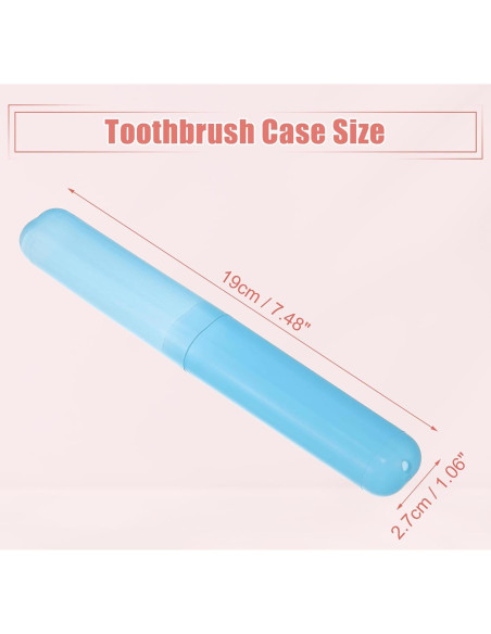 Estuche de Viaje para Cepillo de Dientes VOCOSTE - 2 Pcs, Plástico, Azul, 19x2.7cm Estuche de Viaje para Cepillo de Dientes VOCOSTE - 2 Pcs, Plástico, Azul, 19x2.7cm