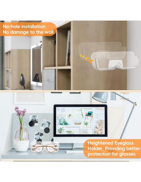 Organizador de Gafas de Sol de Pared Willinglong 6 Piezas Transparente Organizador de Gafas de Sol de Pared Willinglong 6 Piezas Transparente