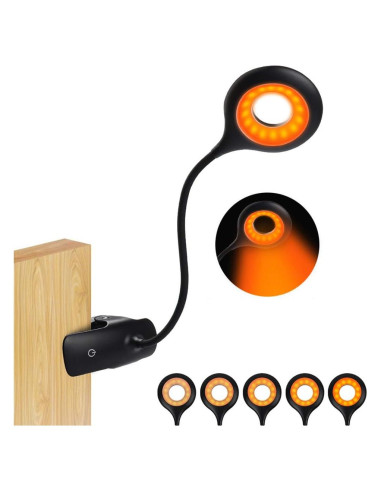 Luz de Lectura Ámbar Recargable Flowlamp con 5 Brillos