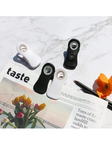 Clips Magnéticos Multiusos Hasanni - Paquete de 10, Negro y Blanco