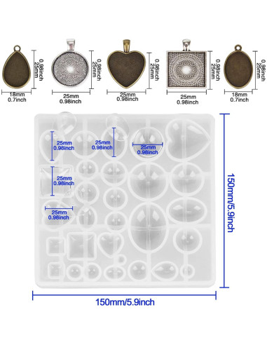 Kit de Joyería de Resina HOMEIDOL con 30 Piezas y Moldes