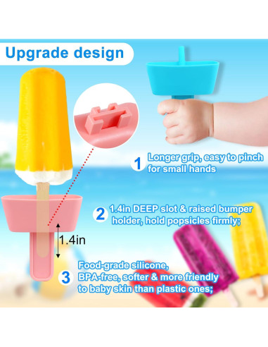Soportes de Paletas de Silicona AIERSA 2 Piezas para Niños