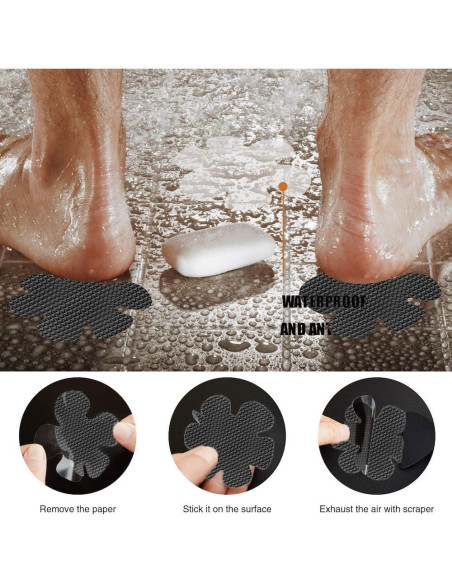 Calcomanías Antideslizantes Secopad para Baño 24 Piezas Negro Calcomanías Antideslizantes Secopad para Baño 24 Piezas Negro