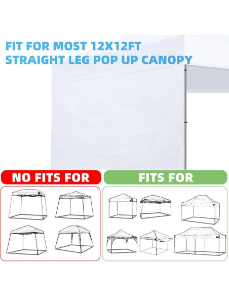 Pared Lateral Carpa Canopy Joramoy 12x12 Blanco Impermeable Pared Lateral Carpa Canopy Joramoy 12x12 Blanco Impermeable